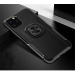 Wholesale iPhone 11 Pro Max (6.5in) Ring Stand PU Leather Design Case (Black)